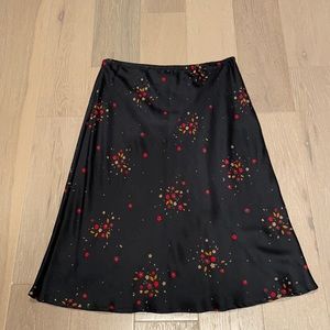 Liz Clairborne Black Rayon/Rayonne floral skirt